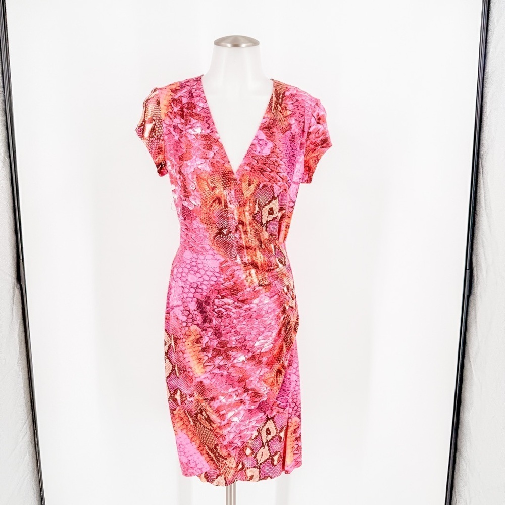 Cache Pink and Orange Patterned Mini Dress